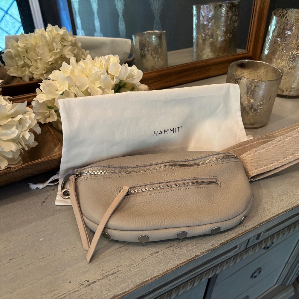 Hammitt Charles Crossbody Medium Pewter Pebble/Brushed Silver